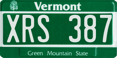 VT license plate XRS387