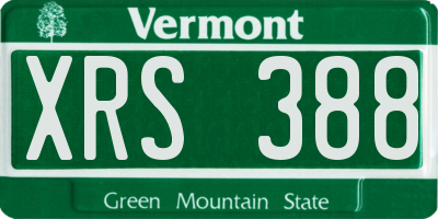 VT license plate XRS388