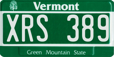 VT license plate XRS389