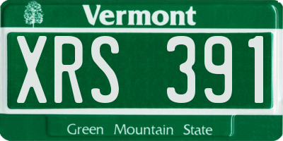 VT license plate XRS391