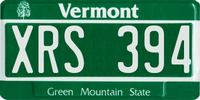 VT license plate XRS394