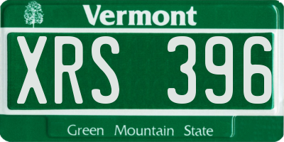 VT license plate XRS396