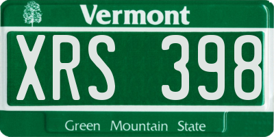 VT license plate XRS398