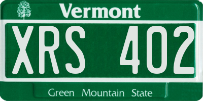VT license plate XRS402