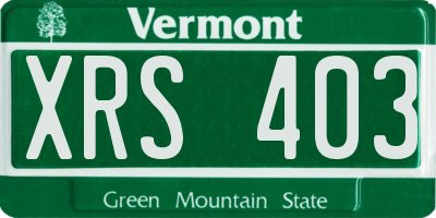 VT license plate XRS403
