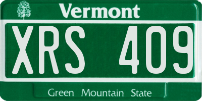 VT license plate XRS409