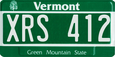 VT license plate XRS412