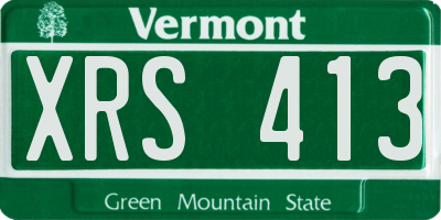 VT license plate XRS413