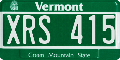 VT license plate XRS415