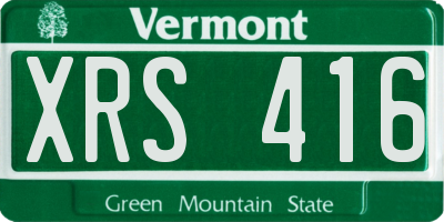VT license plate XRS416