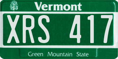 VT license plate XRS417