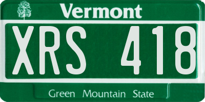 VT license plate XRS418