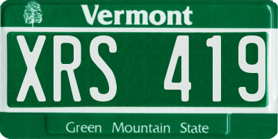 VT license plate XRS419