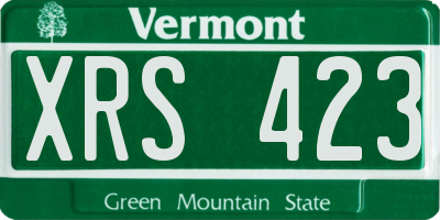VT license plate XRS423