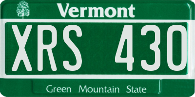 VT license plate XRS430