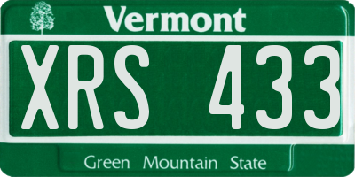 VT license plate XRS433