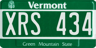 VT license plate XRS434