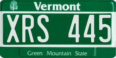 VT license plate XRS445