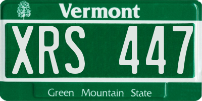 VT license plate XRS447