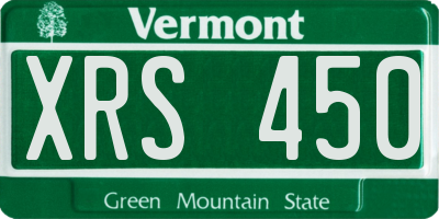 VT license plate XRS450
