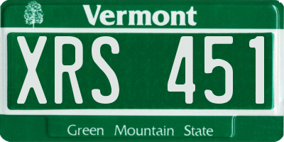 VT license plate XRS451