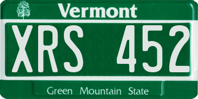 VT license plate XRS452