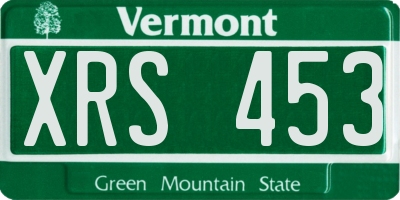 VT license plate XRS453