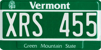 VT license plate XRS455