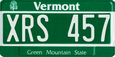 VT license plate XRS457