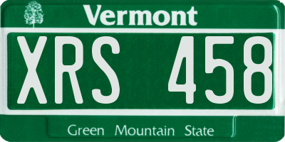 VT license plate XRS458