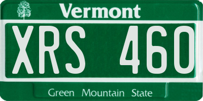 VT license plate XRS460