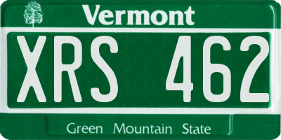 VT license plate XRS462