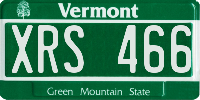 VT license plate XRS466