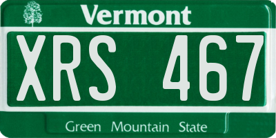 VT license plate XRS467