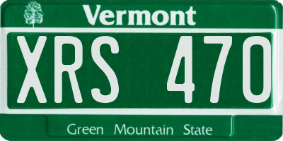 VT license plate XRS470