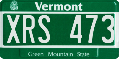 VT license plate XRS473