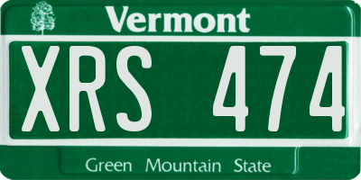 VT license plate XRS474