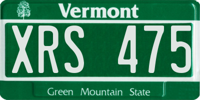 VT license plate XRS475