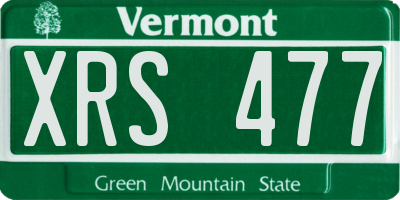 VT license plate XRS477