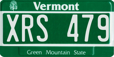 VT license plate XRS479