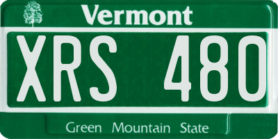 VT license plate XRS480