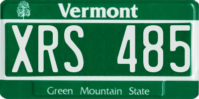 VT license plate XRS485
