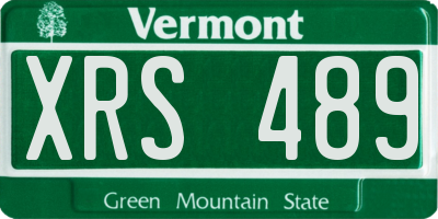 VT license plate XRS489