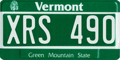 VT license plate XRS490