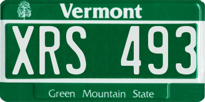 VT license plate XRS493