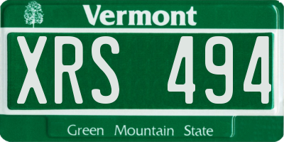 VT license plate XRS494