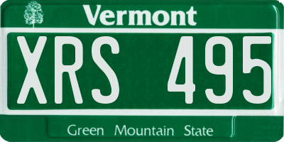 VT license plate XRS495