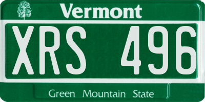 VT license plate XRS496
