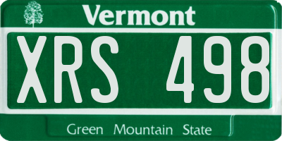 VT license plate XRS498