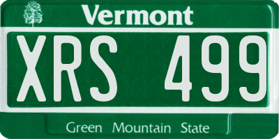 VT license plate XRS499